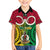 Vanuatu Family Matching Off Shoulder Short Dress and Hawaiian Shirt Pig Tusk Mix Maori Pattern and Namele Leaf LT03 Son's Shirt Red - Polynesian Pride