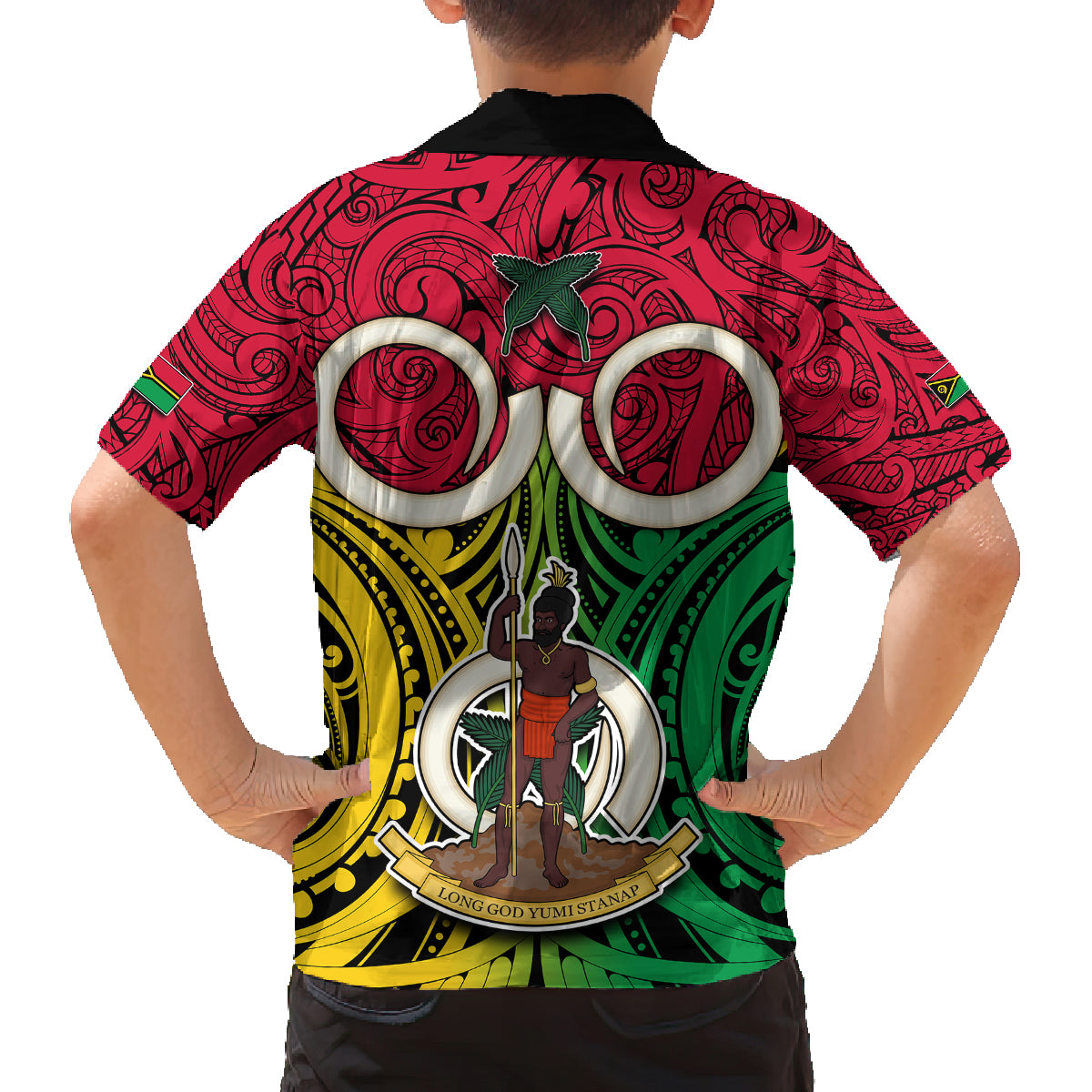 Vanuatu Family Matching Summer Maxi Dress and Hawaiian Shirt Pig Tusk Mix Maori Pattern and Namele Leaf LT03 - Polynesian Pride