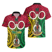 Vanuatu Hawaiian Shirt Pig Tusk Mix Maori Pattern and Namele Leaf LT03 - Polynesian Pride