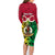 Personalised Vanuatu Family Matching Long Sleeve Bodycon Dress and Hawaiian Shirt Pig Tusk Mix Maori Pattern and Namele Leaf LT03 - Polynesian Pride