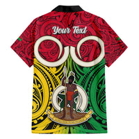 Personalised Vanuatu Family Matching Short Sleeve Bodycon Dress and Hawaiian Shirt Pig Tusk Mix Maori Pattern and Namele Leaf LT03 - Polynesian Pride