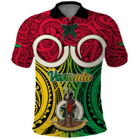Personalised Vanuatu Polo Shirt Pig Tusk Mix Maori Pattern and Namele Leaf LT03 Red - Polynesian Pride