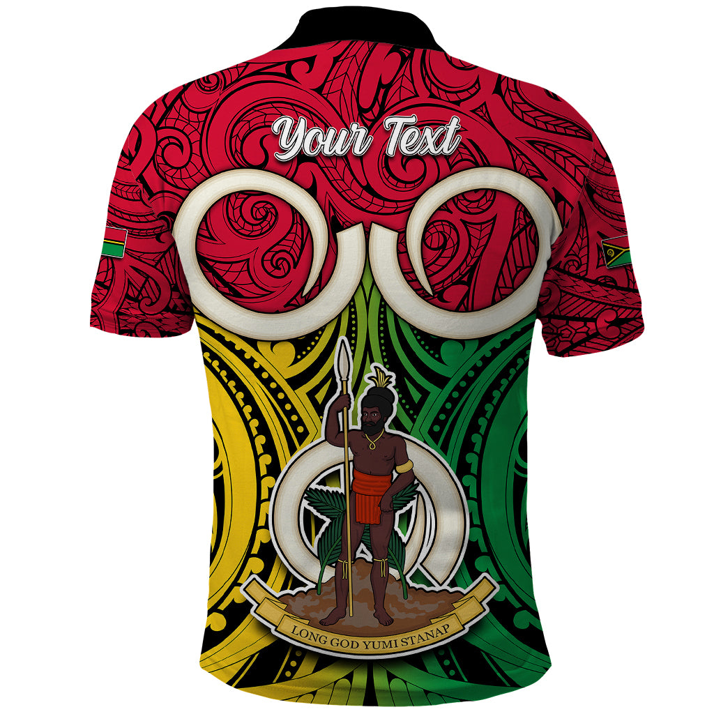 Personalised Vanuatu Polo Shirt Pig Tusk Mix Maori Pattern and Namele Leaf LT03 - Polynesian Pride