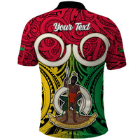 Personalised Vanuatu Polo Shirt Pig Tusk Mix Maori Pattern and Namele Leaf LT03 - Polynesian Pride