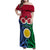 Vanuatu Shefa Province Family Matching Off Shoulder Maxi Dress and Hawaiian Shirt Pig Tusk Mix Maori Pattern and Namele Leaf LT03 Mom's Dress Red - Polynesian Pride