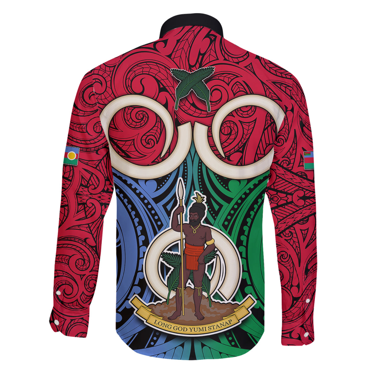 Vanuatu Shefa Province Family Matching Short Sleeve Bodycon Dress and Hawaiian Shirt Pig Tusk Mix Maori Pattern and Namele Leaf LT03 - Polynesian Pride