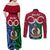 Personalised Vanuatu Shefa Province Couples Matching Off Shoulder Maxi Dress and Long Sleeve Button Shirts Pig Tusk Mix Maori Pattern and Namele Leaf LT03 - Polynesian Pride