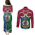 Personalised Vanuatu Shefa Province Couples Matching Puletasi Dress and Long Sleeve Button Shirts Pig Tusk Mix Maori Pattern and Namele Leaf LT03 - Polynesian Pride