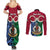 Personalised Vanuatu Shefa Province Couples Matching Summer Maxi Dress and Long Sleeve Button Shirts Pig Tusk Mix Maori Pattern and Namele Leaf LT03 - Polynesian Pride