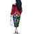 Personalised Vanuatu Shefa Province Family Matching Off Shoulder Long Sleeve Dress and Hawaiian Shirt Pig Tusk Mix Maori Pattern and Namele Leaf LT03 - Polynesian Pride