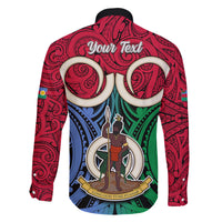 Personalised Vanuatu Shefa Province Family Matching Off Shoulder Short Dress and Hawaiian Shirt Pig Tusk Mix Maori Pattern and Namele Leaf LT03 - Polynesian Pride