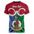 Personalised Vanuatu Shefa Province Women V Neck T Shirt Pig Tusk Mix Maori Pattern and Namele Leaf LT03 - Polynesian Pride