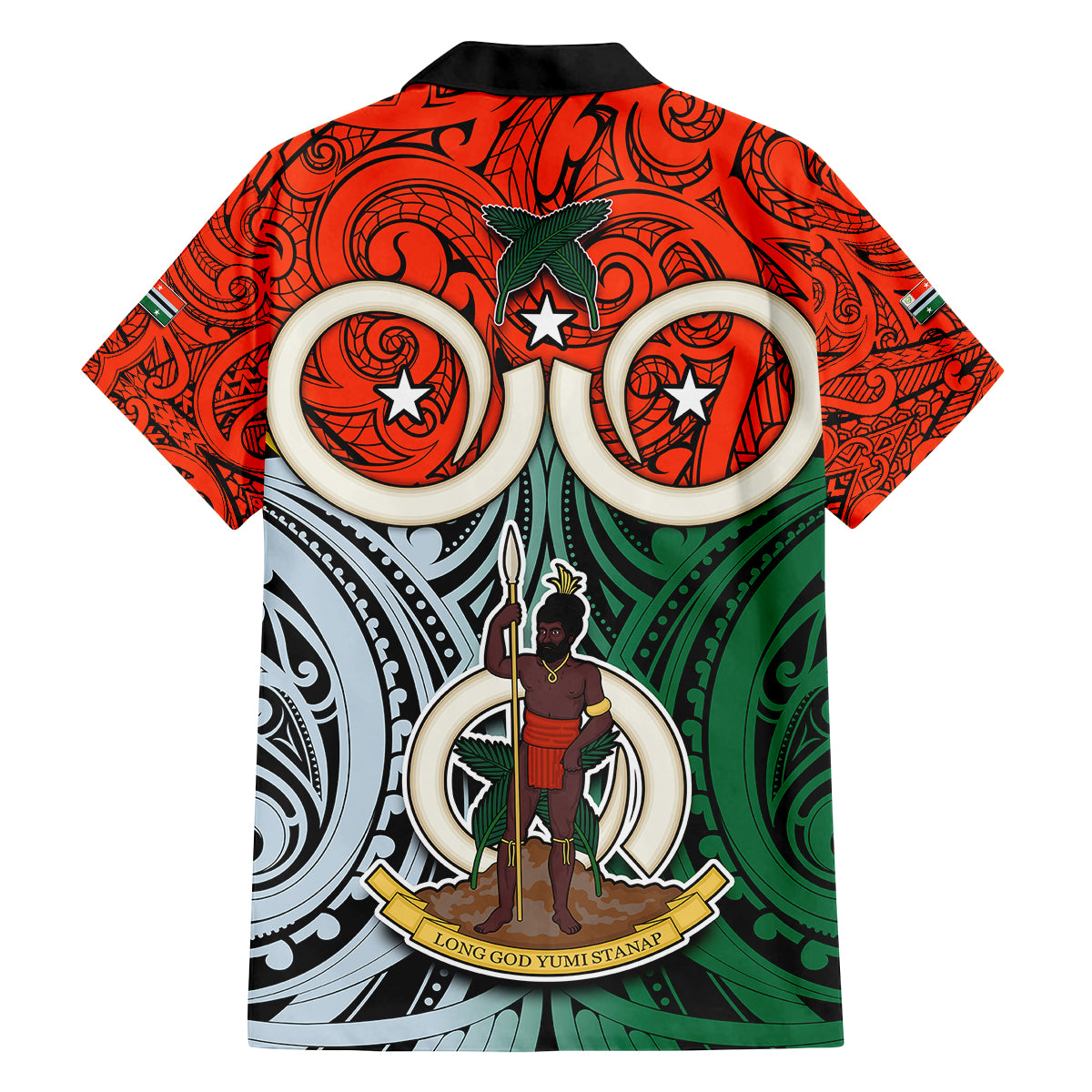 Vanuatu Penama Province Family Matching Puletasi Dress and Hawaiian Shirt Pig Tusk Mix Maori Pattern and Namele Leaf LT03 - Polynesian Pride