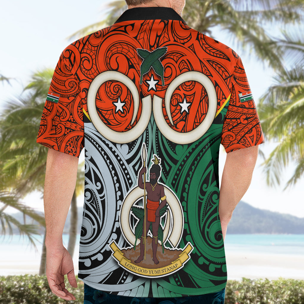 Vanuatu Penama Province Hawaiian Shirt Pig Tusk Mix Maori Pattern and Namele Leaf LT03 - Polynesian Pride