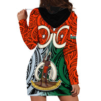 Vanuatu Penama Province Hoodie Dress Pig Tusk Mix Maori Pattern and Namele Leaf LT03 - Polynesian Pride