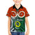 Personalised Vanuatu Penama Province Family Matching Puletasi Dress and Hawaiian Shirt Pig Tusk Mix Maori Pattern and Namele Leaf LT03 Son's Shirt Orange - Polynesian Pride