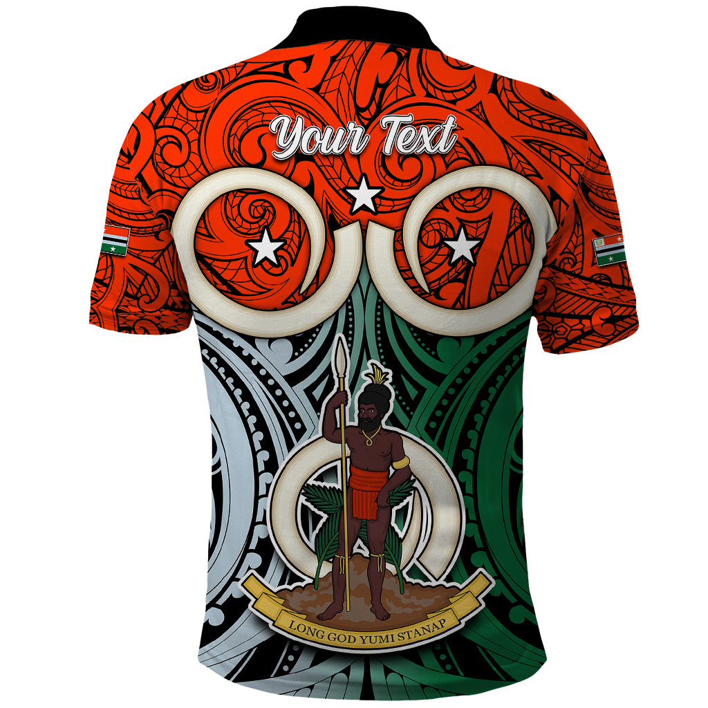 Personalised Vanuatu Penama Province Polo Shirt Pig Tusk Mix Maori Pattern and Namele Leaf LT03 - Polynesian Pride
