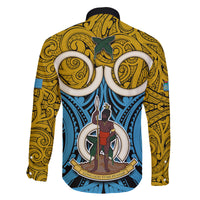 Vanuatu Sanma Province Family Matching Long Sleeve Bodycon Dress and Hawaiian Shirt Pig Tusk Mix Maori Pattern and Namele Leaf LT03 - Polynesian Pride