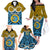 Vanuatu Sanma Province Family Matching Off Shoulder Long Sleeve Dress and Hawaiian Shirt Pig Tusk Mix Maori Pattern and Namele Leaf LT03 - Polynesian Pride