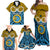 Vanuatu Sanma Province Family Matching Off Shoulder Maxi Dress and Hawaiian Shirt Pig Tusk Mix Maori Pattern and Namele Leaf LT03 - Polynesian Pride