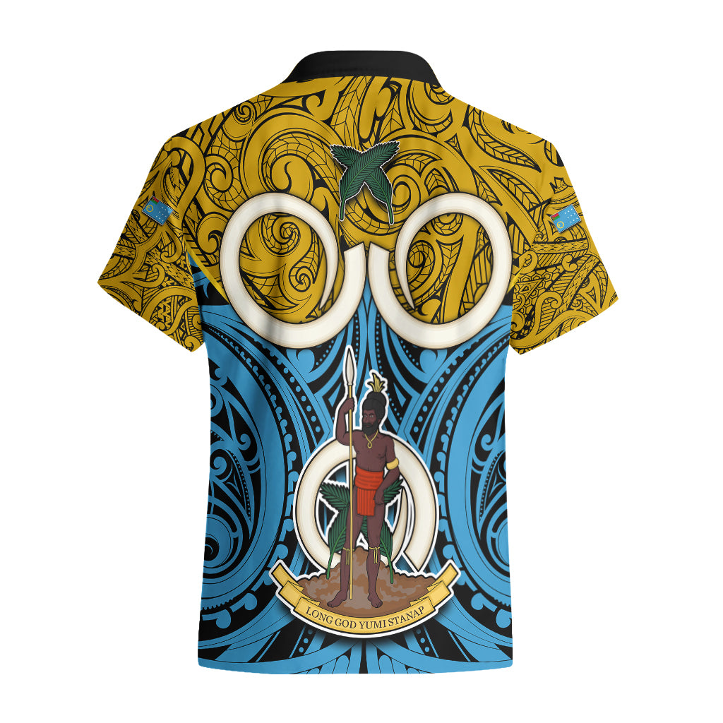 Vanuatu Sanma Province Hawaiian Shirt Pig Tusk Mix Maori Pattern and Namele Leaf LT03 - Polynesian Pride