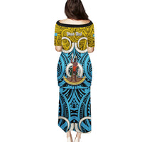 Personalised Vanuatu Sanma Province Puletasi Pig Tusk Mix Maori Pattern and Namele Leaf LT03 - Polynesian Pride