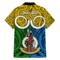 Personalised Vanuatu Malampa Province Family Matching Off Shoulder Long Sleeve Dress and Hawaiian Shirt Pig Tusk Mix Maori Pattern and Namele Leaf LT03 - Polynesian Pride