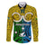 Personalised Vanuatu Malampa Province Family Matching Off Shoulder Short Dress and Hawaiian Shirt Pig Tusk Mix Maori Pattern and Namele Leaf LT03 Dad's Shirt - Long Sleeve Yellow - Polynesian Pride