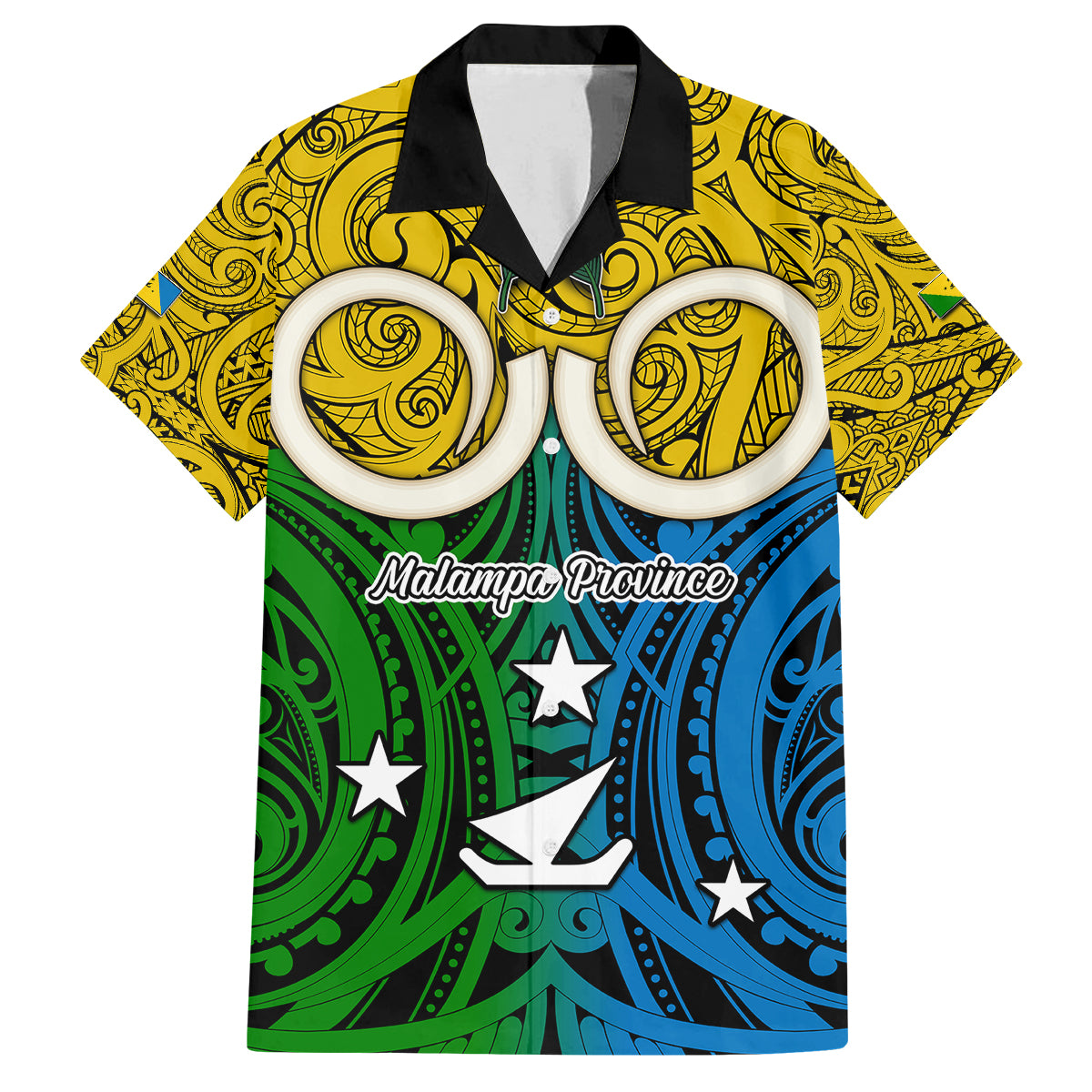 Personalised Vanuatu Malampa Province Kid Hawaiian Shirt Pig Tusk Mix Maori Pattern and Namele Leaf LT03 Kid Yellow - Polynesian Pride