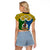 Personalised Vanuatu Malampa Province Raglan Cropped T Shirt Pig Tusk Mix Maori Pattern and Namele Leaf LT03 - Polynesian Pride