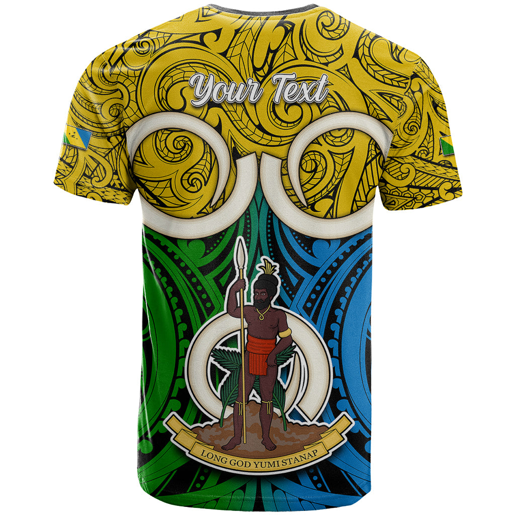 Personalised Vanuatu Malampa Province T Shirt Pig Tusk Mix Maori Pattern and Namele Leaf LT03 - Polynesian Pride