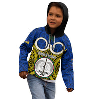 Vanuatu Torba Province Kid Hoodie Pig Tusk Mix Maori Pattern and Namele Leaf LT03 - Polynesian Pride