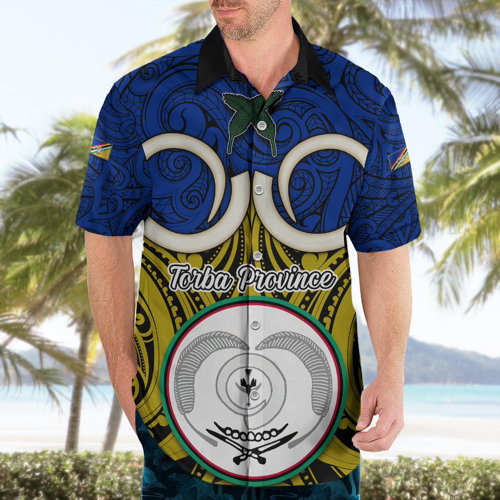Personalised Vanuatu Torba Province Hawaiian Shirt Pig Tusk Mix Maori Pattern and Namele Leaf LT03 - Polynesian Pride