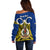 Personalised Vanuatu Torba Province Off Shoulder Sweater Pig Tusk Mix Maori Pattern and Namele Leaf LT03 - Polynesian Pride