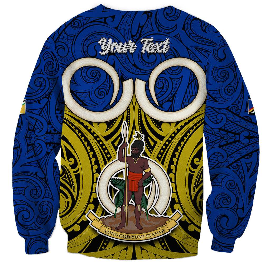 Personalised Vanuatu Torba Province Sweatshirt Pig Tusk Mix Maori Pattern and Namele Leaf LT03 - Polynesian Pride