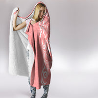 Hawaii Kauai Island Hooded Blanket Hibiscus Pattern Seamless Tribal Simple Pink Pastel LT03 - Polynesian Pride