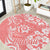 Hawaii Kauai Island Round Carpet Hibiscus Pattern Seamless Tribal Simple Pink Pastel LT03 Pink - Polynesian Pride