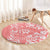 Hawaii Kauai Island Round Carpet Hibiscus Pattern Seamless Tribal Simple Pink Pastel LT03 - Polynesian Pride