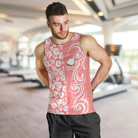 Custom Hawaii Kauai Island Men Tank Top Hibiscus Pattern Seamless Tribal Simple Pink Pastel LT03 - Polynesian Pride