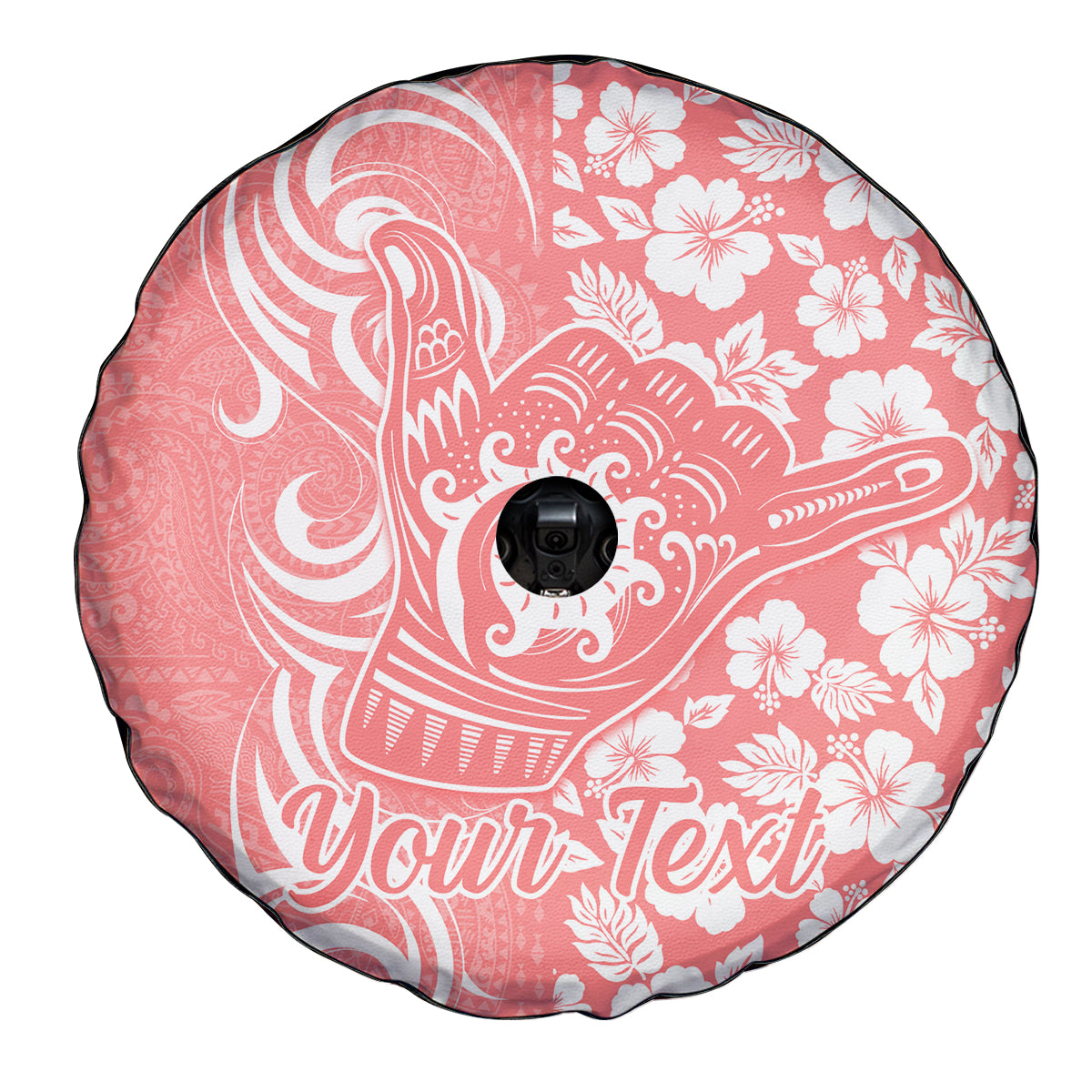 Custom Hawaii Kauai Island Spare Tire Cover Hibiscus Pattern Seamless Tribal Simple Pink Pastel LT03 - Polynesian Pride