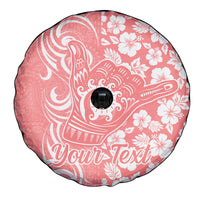 Custom Hawaii Kauai Island Spare Tire Cover Hibiscus Pattern Seamless Tribal Simple Pink Pastel LT03 - Polynesian Pride