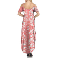 Custom Hawaii Kauai Island Summer Maxi Dress Hibiscus Pattern Seamless Tribal Simple Pink Pastel LT03 - Polynesian Pride