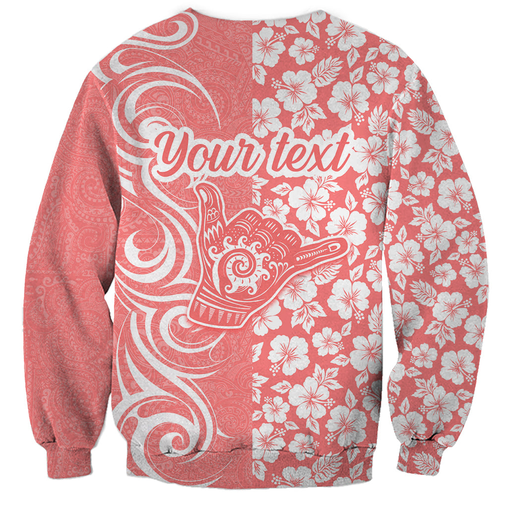 Custom Hawaii Kauai Island Sweatshirt Hibiscus Pattern Seamless Tribal Simple Pink Pastel LT03 - Polynesian Pride