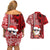 Mele Kalikimaka Hawaii Christmas Couples Matching Off Shoulder Short Dress and Hawaiian Shirt Santa Claus Kakau Tribal Mix Polynesia Tattoo LT03 - Polynesian Pride