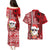 Mele Kalikimaka Hawaii Christmas Couples Matching Puletasi Dress and Hawaiian Shirt Santa Claus Kakau Tribal Mix Polynesia Tattoo LT03 - Polynesian Pride