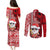 Mele Kalikimaka Hawaii Christmas Couples Matching Puletasi Dress and Long Sleeve Button Shirt Santa Claus Kakau Tribal Mix Polynesia Tattoo LT03 - Polynesian Pride