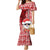 Mele Kalikimaka Hawaii Christmas Family Matching Mermaid Dress and Hawaiian Shirt Santa Claus Kakau Tribal Mix Polynesia Tattoo LT03 Mom's Dress Red - Polynesian Pride