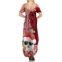Mele Kalikimaka Hawaii Christmas Summer Maxi Dress Santa Claus Kakau Tribal Mix Polynesia Tattoo LT03 - Polynesian Pride