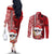 Custom Mele Kalikimaka Hawaii Christmas Couples Matching Off The Shoulder Long Sleeve Dress and Long Sleeve Button Shirt Santa Claus Kakau Tribal Mix Polynesia Tattoo LT03 - Polynesian Pride