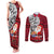 French Polynesia Christmas Couples Matching Tank Maxi Dress and Long Sleeve Button Shirt Santa Hold Seal with Polynesian Tribal Tattoo LT03 Red - Polynesian Pride